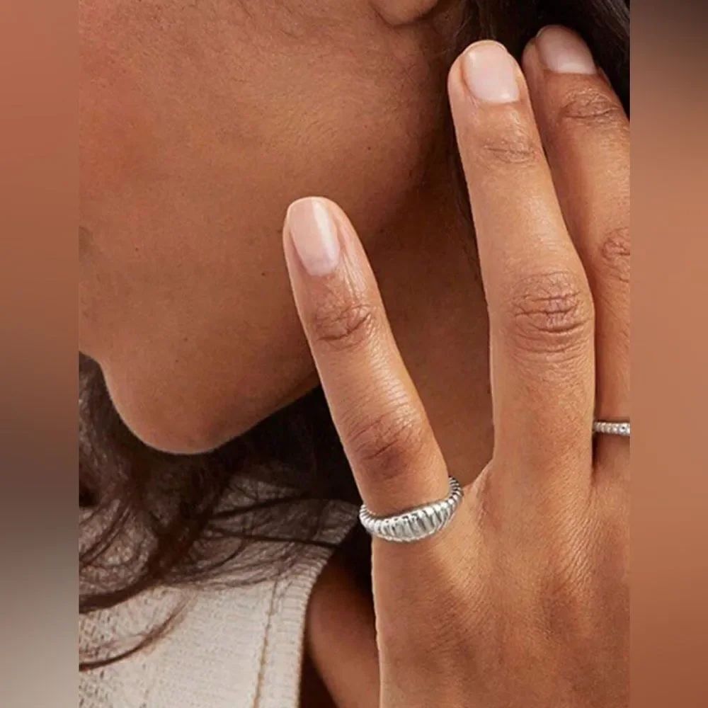 Pinky Textured Ring N1293